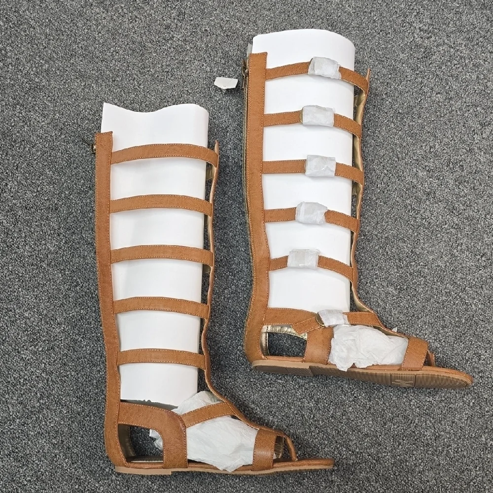 Kids Tan Gladiator Boots